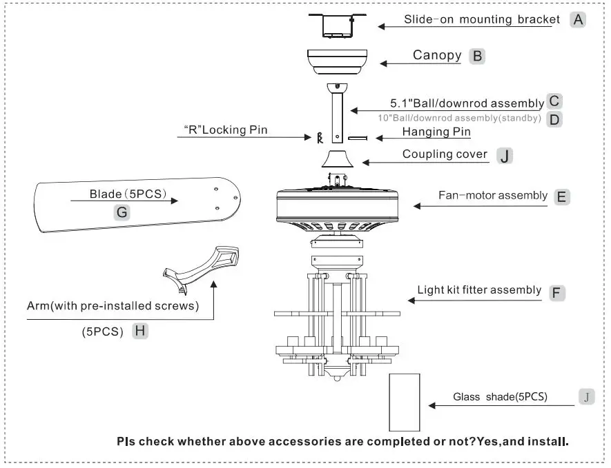 COSTWAY- ES10053 - Industrial- Ceiling- Fan-fig-4