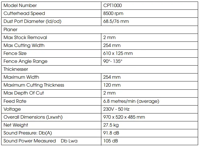 Clarke CPT1000 10 Inch Planer Thicknesser-fig35