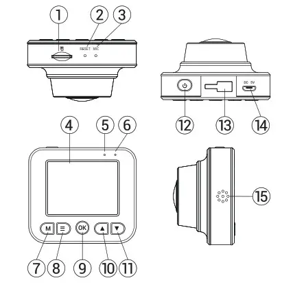 NAVITEL R3 Dash Cam Device layout