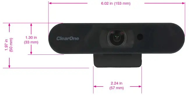 ClearOne Aura UNITE 50 4K AF Camera - Dimensions 1