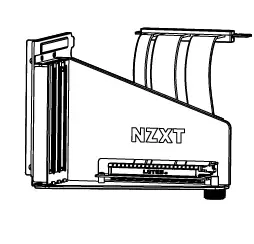 NZXT H7 Series Vertical GPU Mounting Kit for GPU Holder and PCIe 4.0 Riser Cable-FIG1