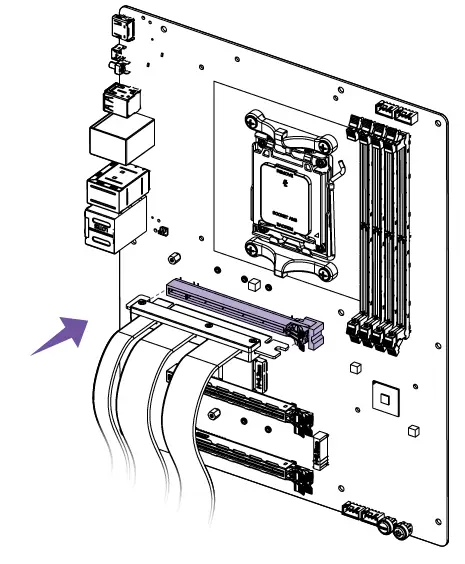 NZXT H7 Series Vertical GPU Mounting Kit for GPU Holder and PCIe 4.0 Riser Cable-FIG6