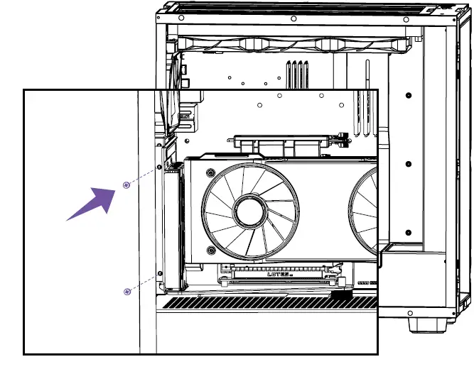 NZXT H7 Series Vertical GPU Mounting Kit for GPU Holder and PCIe 4.0 Riser Cable-FIG7