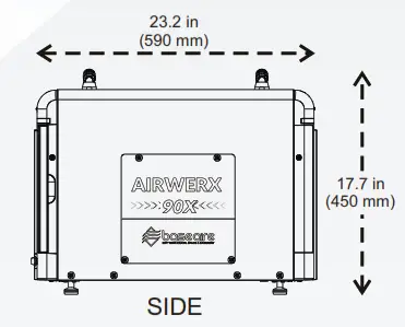 base aire AirWerx 90X Dehumidifier - side