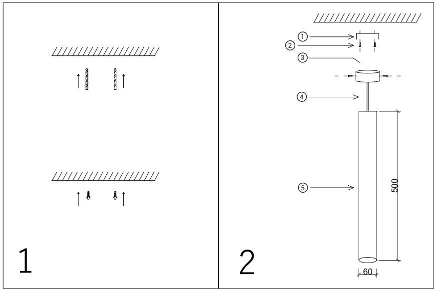 OPTONICA 9058 Hanging Fixture GU10 MR16 Fitting Black And White Body - fig1