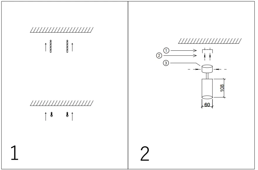 OPTONICA 9058 Hanging Fixture GU10 MR16 Fitting Black And White Body - fig2