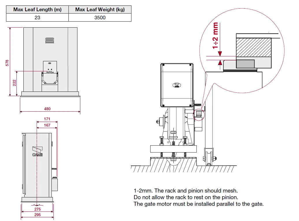 CAME-BY-3500T-Sliding-Gate-Opener-Kit-4