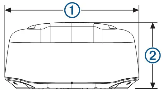 GARMIN GMR 18 XHD Radome Including 15 cm Cable - Detailed Dimensions