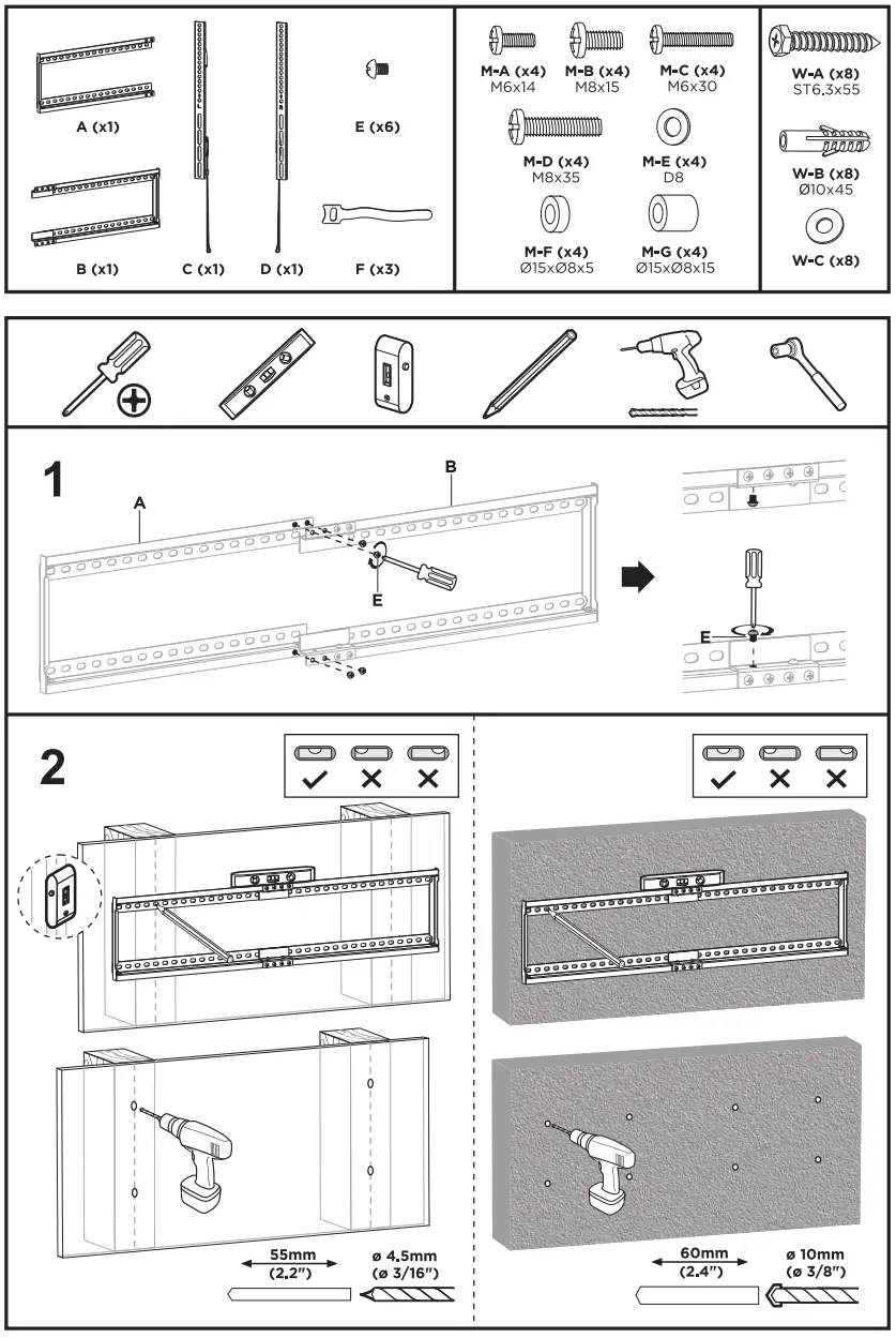 AISENS WT90F 119 Heavy Duty Fixed TV Wall Mount - FIG 1