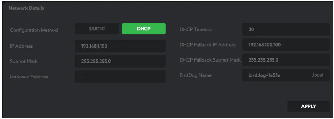 PLAY 4K NDI Player Web Configuration Panel