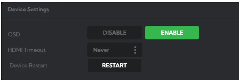 PLAY 4K NDI Player Web Configuration Panel