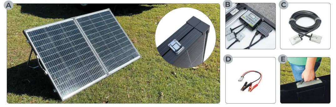 KT70710 120W Folding Solar Panel Kit - Figure 1