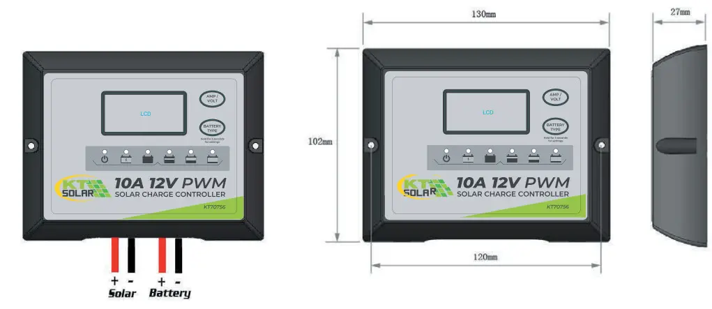 KT70710 120W Folding Solar Panel Kit - Figure 2