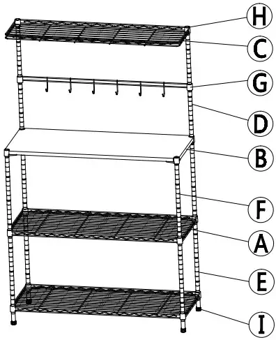 kogan OVCARLSBKTA Ovela Carlsbad Kitchen Shelving Unit - OVERVIEW