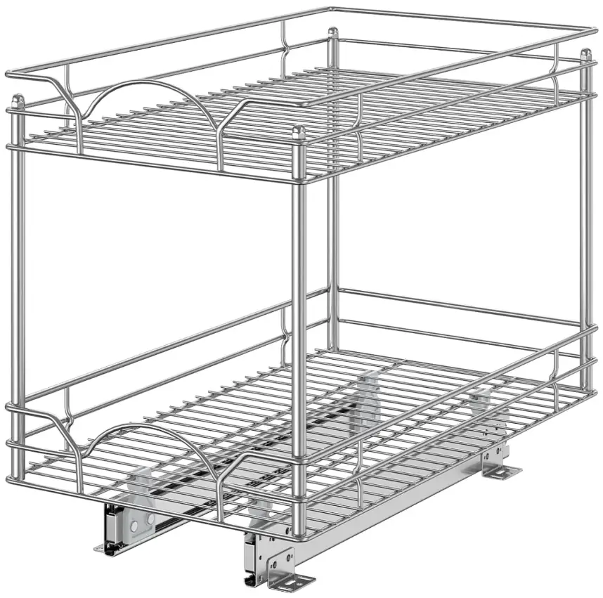 LW-421112-H Silver 11-in W x 16.4-in H 2-Tier Cabinet Mount Metal