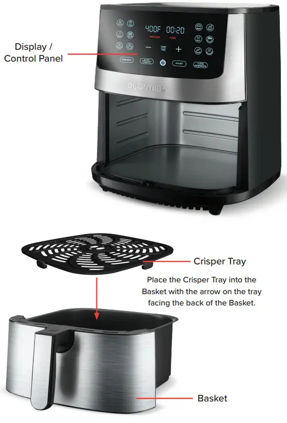 Gourmia 8QT Stainless Steel Digital Air Fryer GAF838 - KNOW YOUR AIR FRYER