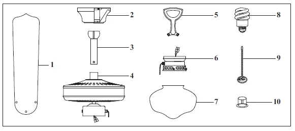 Hampton Bay CF-004 52 in ceiling fan fig-1