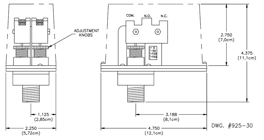 POTTER PS100-2A Pressure Type Flow Switch 1