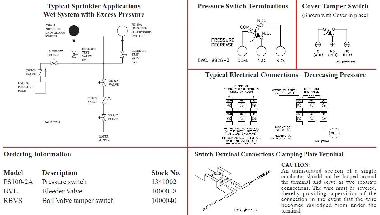 POTTER PS100-2A Pressure Type Flow Switch 2