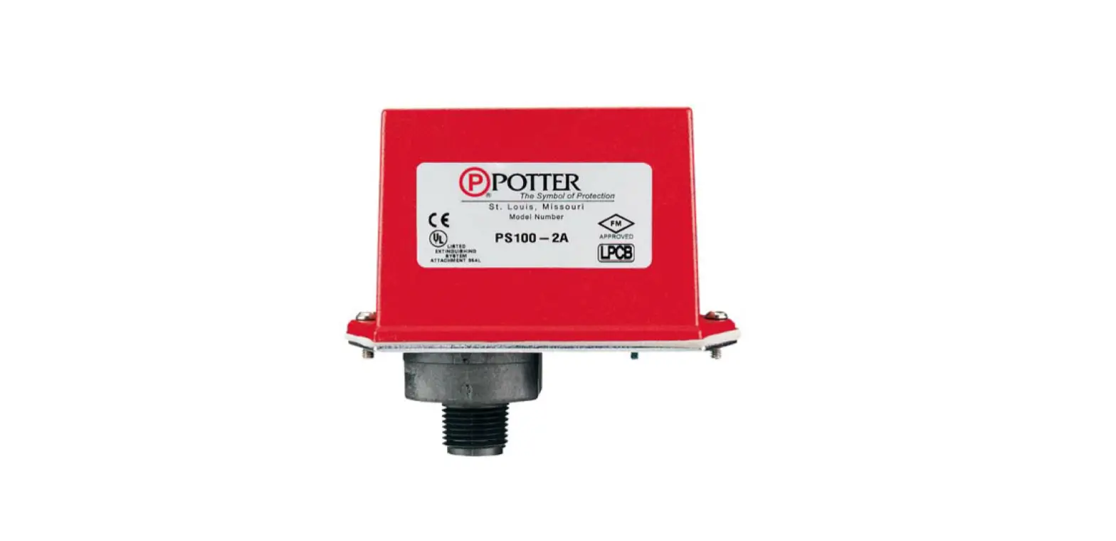 Potter Ps100-2a Pressure Type Flow Switch Owner's Manual