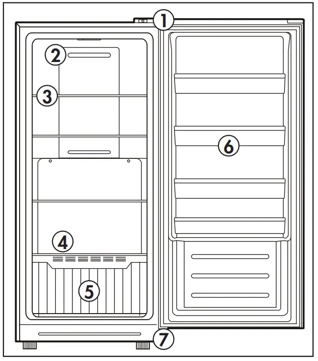 Danby DUF140E1WDD Convertible Upright Fridge And Freezer - fig 1