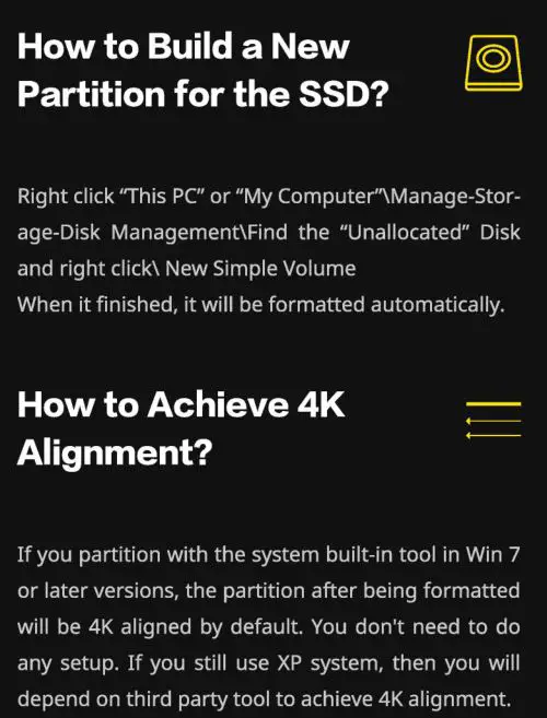 DREVO SSD - How to build new partition & how to achieve 4K Alignment