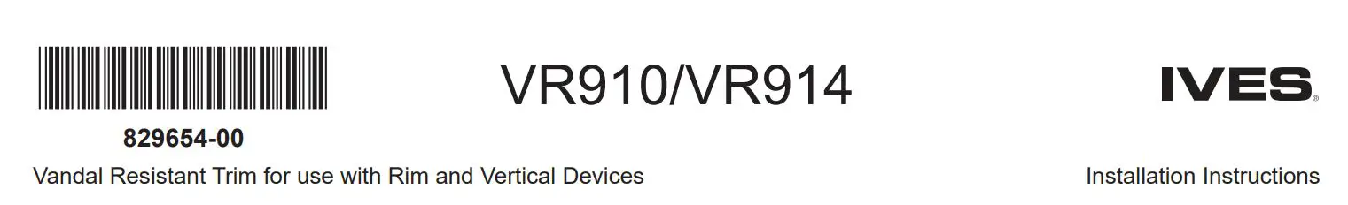 IVES VR910 Vandal Resistant Trim Installation Guide