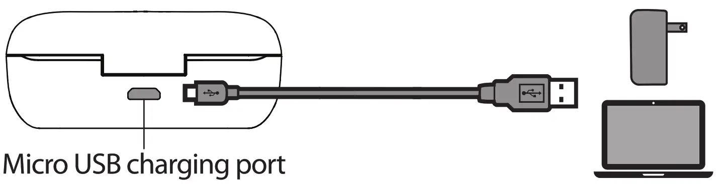 TB200 Buttonless True Wireless Stereo Earbuds with Charging Case - CHARGING