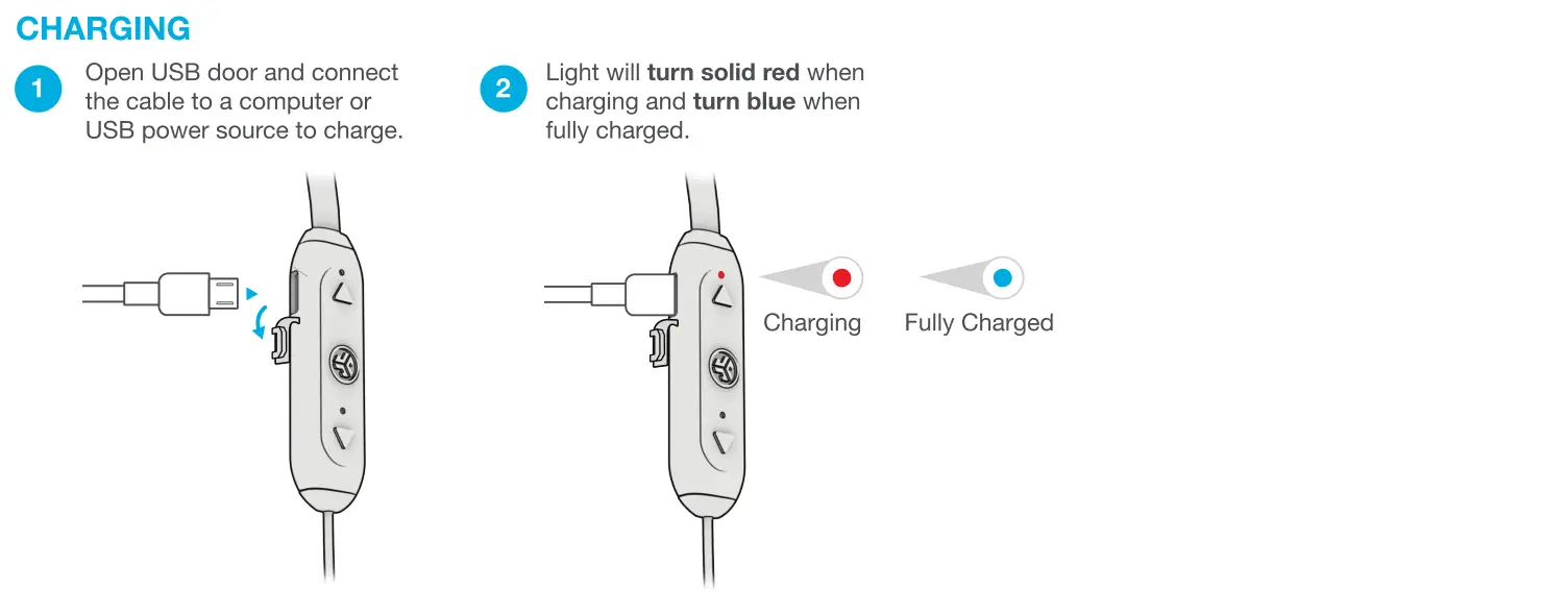 JLab JBuds Band Earbuds charging
