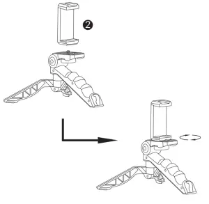 Tenwei TWJ 09L Smartphone Vlogging Kit-Attach Phone Clip to Tripod