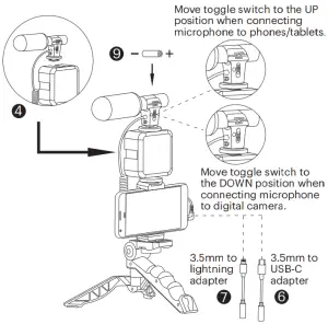 Tenwei TWJ 09L Smartphone Vlogging Kit- LED Light