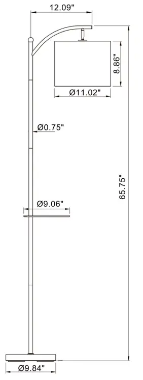 MOFFE MF18559 XIII Floor Lamp - Product Size