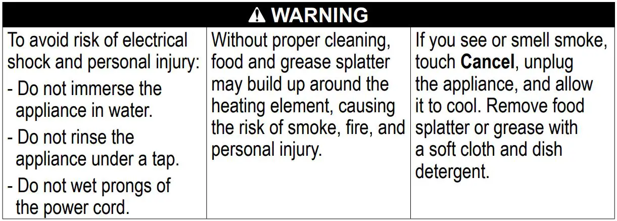 Instant B07VHFMZHJ 6 Quart Air Fryer User Manual - Warning