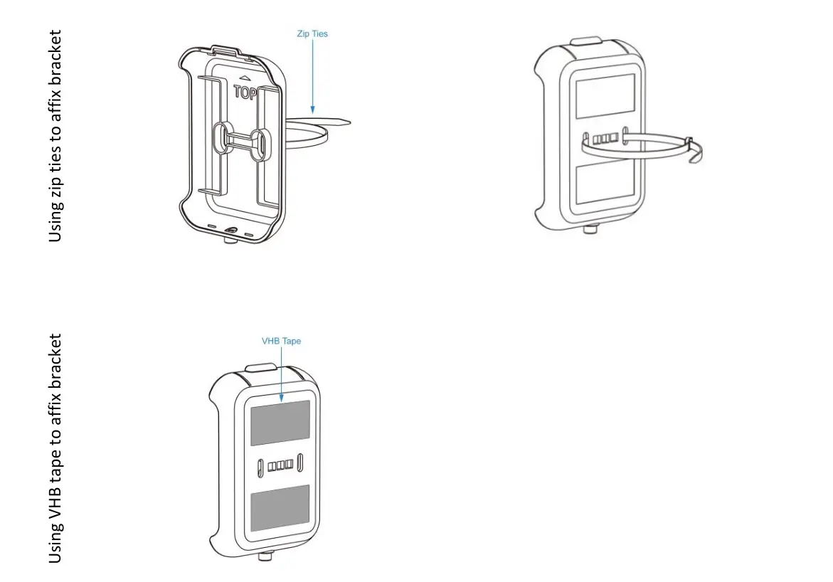 SERCOMM LL-AF2-ST-SM-ATK42 SuperTag Plus - Customers may use screws, zip ties or VHB tape to affix the mounting bracket to a variety of surfaces 2.