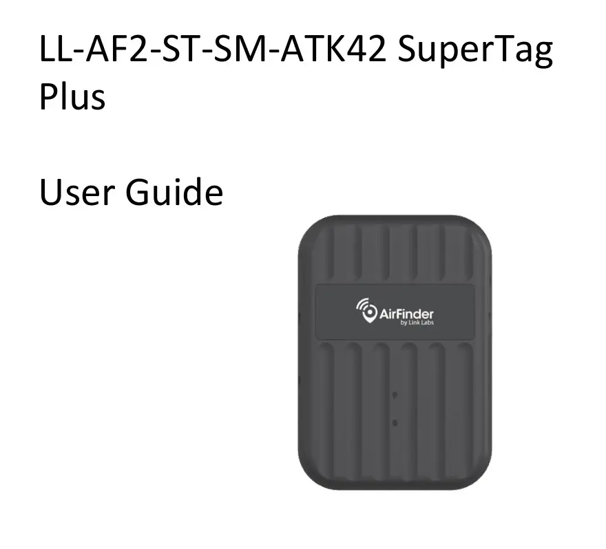 SERCOMM LL-AF2-ST-SM-ATK42 SuperTag Plus User Guide