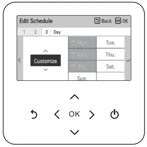 LG MFL68026705 Air To Water Heat Pump - Day of week setting