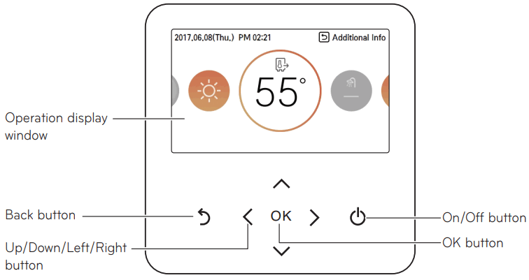 LG MFL68026705 Air To Water Heat Pump - Remote controller