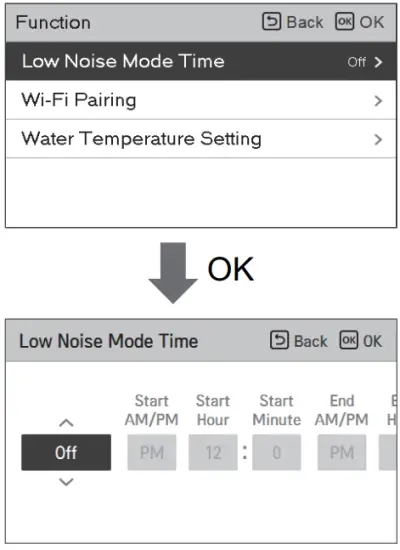 LG MFL68026705 Air To Water Heat Pump - Low Noise Mode Time