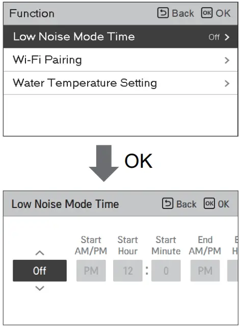 LG MFL68026705 Air To Water Heat Pump - Low Noise Mode Time