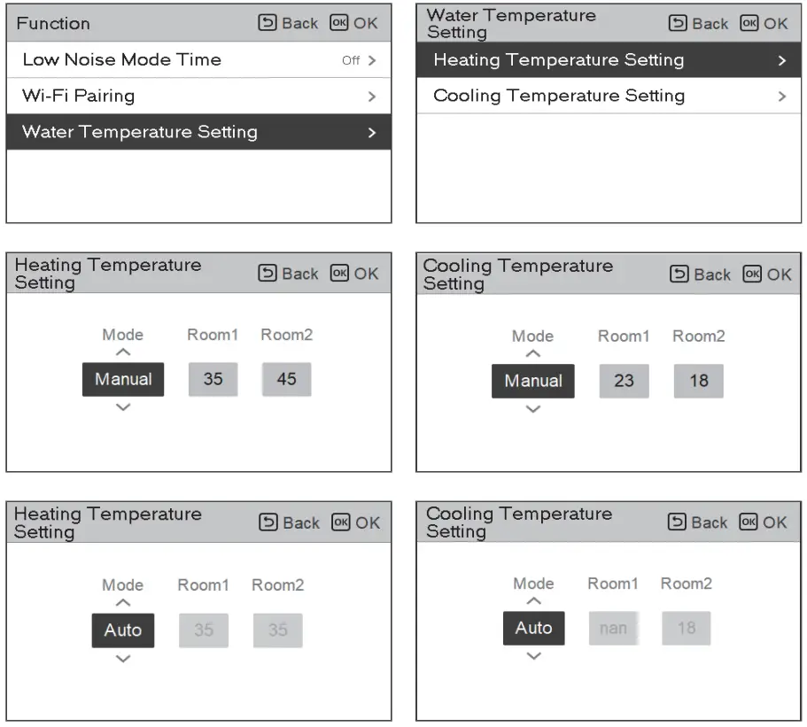LG MFL68026705 Air To Water Heat Pump - Water Temperature Setting