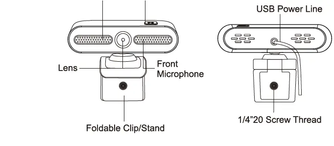 VIZOLINK WebCam 4K 800W Pixels Wide Angle Camera Web FIG 1