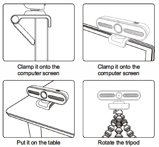 VIZOLINK WebCam 4K 800W Pixels Wide Angle Camera Web FIG 2