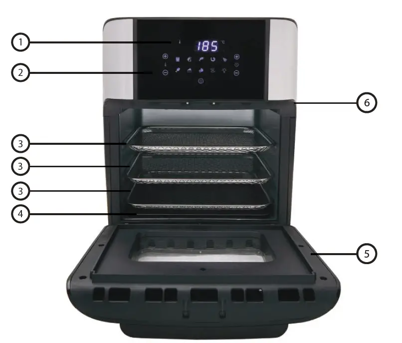 Westinghouse WHOF05SS Opti Fry Air Fryer 12L fig1