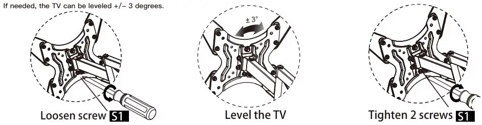 PERLESMITH Medium Full-Motion Tv Wall Mount - Post Installation Level
