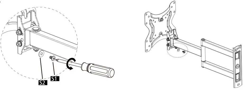 PERLESMITH Medium Full-Motion Tv Wall Mount - STEP 1