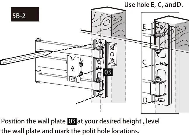 PERLESMITH Medium Full-Motion Tv Wall Mount - STEP 5B-2