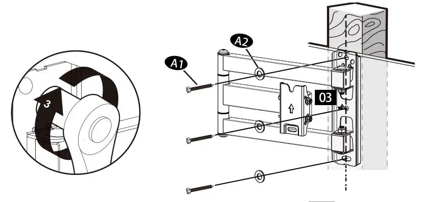 PERLESMITH Medium Full-Motion Tv Wall Mount - STEP 5B-4