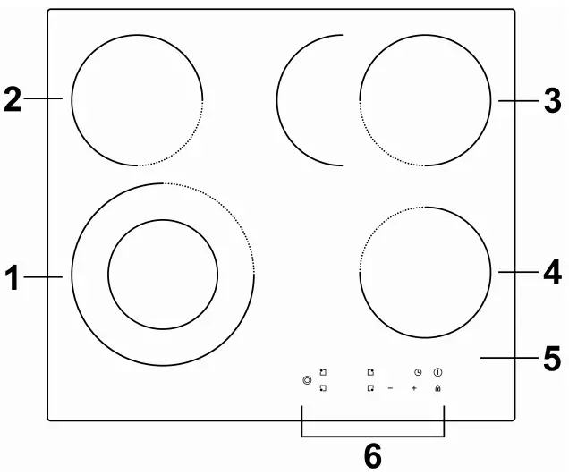 CANDY CEH6DXECTT Ceramic Hob - Fig 1