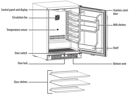 INSIGNIA NS OCF55SS2 24 Inch Outdoor Compact Refrigerator - Components