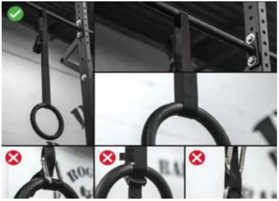 HYPERgym x9283 Gymnastic Rings - contact with the ring